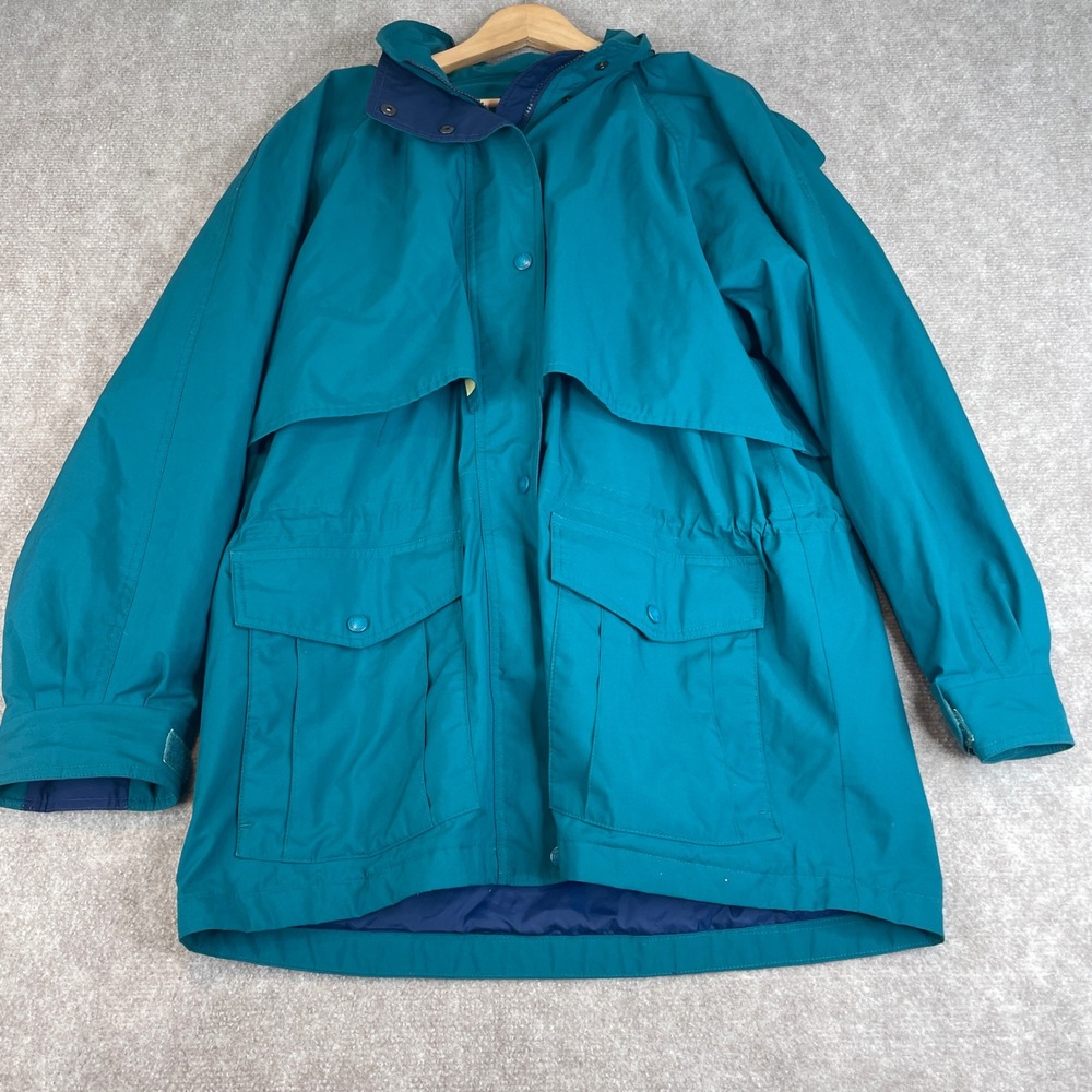 Eddie Bauer‎ GORE-TEX Teal Blue Hooded Parka Jacket Unisex L